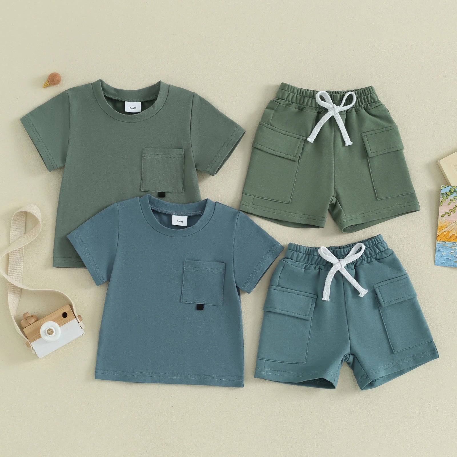 Camiseta + shorts (opções de cores) - Clara's Charming Store